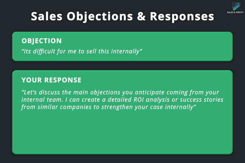 can't sell this internally sales objection and response
