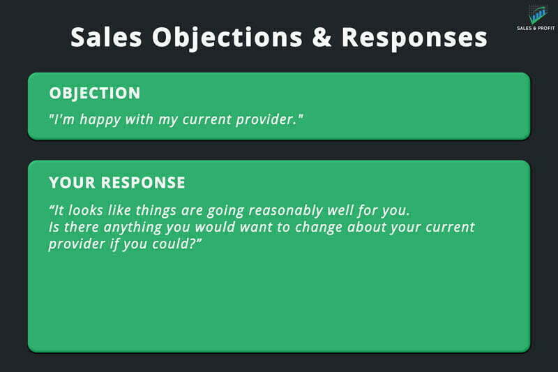 Happy with current provider sales objection and response