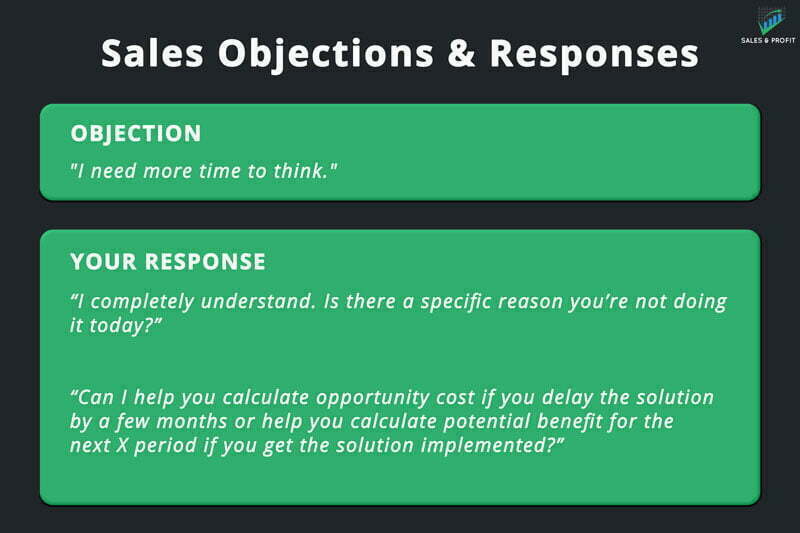 Need time to think sales objection and response