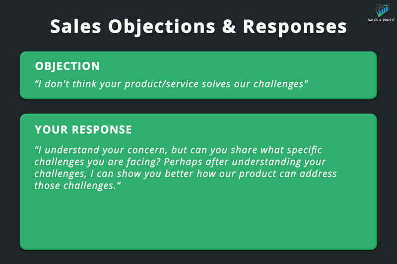 product cannot solve our challenges sales objection and response