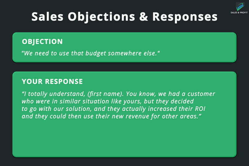 Using budget elsewhere sales objection and response